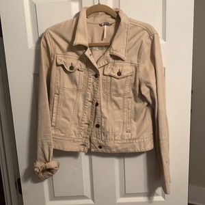 Awesome free people tan jean jacket